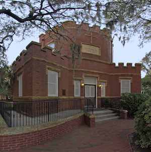 Photo of the Waring Library in the early evening